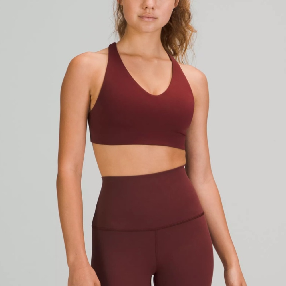 Lululemon In Alignment Racerback Bra NWT size 4 merlot